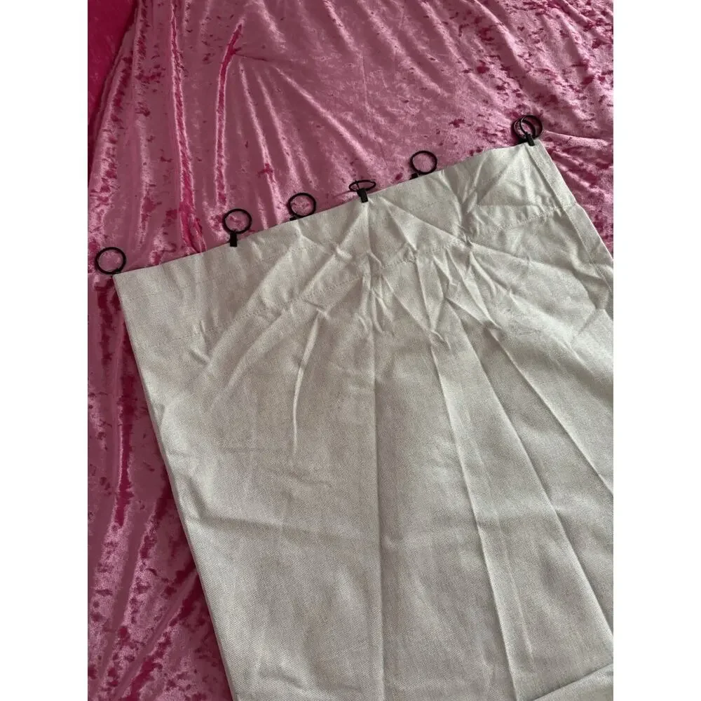 Set of 2 Curtains with hooks beige gray 63 x 50 in neutral